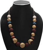 Joyeria Milan Resine Beaded Wood Necklace
