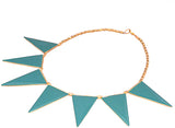 Joyeria Milan Blue Trangle Ncklace Resin Necklace