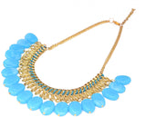 Joyeria Milan Blue Resine Bead Chain Resin Necklace