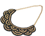 Joyeria Milan Floral Gold Beaded Coller Resin Necklace