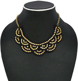 Joyeria Milan Floral Gold Beaded Coller Resin Necklace