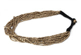 Joyeria Milan Multi Line Beaded Gold Resin Necklace