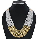 Joyeria Milan Multilayer Gold Plated Bead Resin Necklace