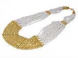 Joyeria Milan Multilayer Gold Plated Bead Resin Necklace