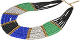 Joyeria Milan Multilayer Color Block Bead Resin Necklace