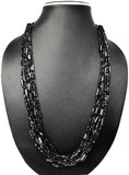 Joyeria Milan Black Beaded Resin Necklace