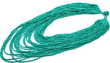 Joyeria Milan Blue Multistrand Resin Necklace