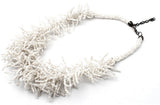 Joyeria Milan Rooted White Beads Resin Necklace