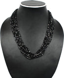 Joyeria Milan Black Beaded Resin Necklace