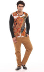 Wecart Graphic Print Men's V-neck T-Shirt