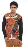 Wecart Graphic Print Men's V-neck T-Shirt