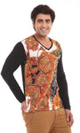 Wecart Graphic Print Men's V-neck T-Shirt