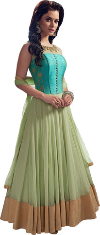 VIHA Net Embroidered Semi-stitched Salwar Suit Dupatta Material