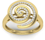 JacknJewel Circular Diamond Gold 18K Yellow Gold 18 K Ring