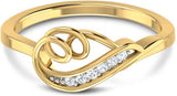 CaratLane Twirl Tangle Yellow Gold Diamond 18 K Ring