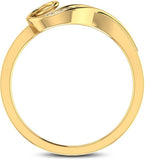 CaratLane Twirl Tangle Yellow Gold Diamond 18 K Ring