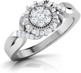 CaratLane Swish Ray White Gold Diamond 18 K Ring