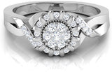 CaratLane Swish Ray White Gold Diamond 18 K Ring