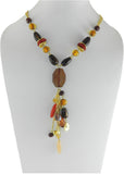 Junk Beaded Tussell Metal Necklace