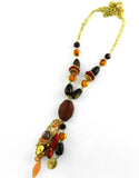 Junk Beaded Tussell Metal Necklace