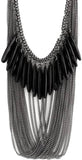Jewel Touch Black Falling Beads Alloy Necklace