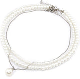 Jewel Touch Birthing White Multlayer Alloy Necklace