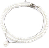 Jewel Touch Birthing White Multlayer Alloy Necklace