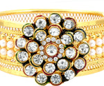 Alysa Alloy Pearl Yellow Gold, Rhodium Bracelet Set