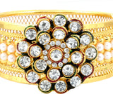 Alysa Alloy Pearl Yellow Gold, Rhodium Bracelet Set