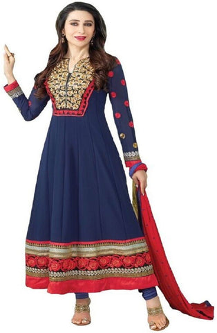 Awesome Fab Georgette Embroidered Semi-stitched Salwar Suit Dupatta Material