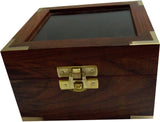Kartique Hand Made Box in smooth Finish with Glass Lid Jewellery Box Vanity Jewellery