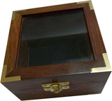 Kartique Hand Made Box in smooth Finish with Glass Lid Jewellery Box Vanity Jewellery