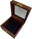 Kartique Hand Made Box in smooth Finish with Glass Lid Jewellery Box Vanity Jewellery
