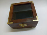 Kartique Hand Made Box in smooth Finish with Glass Lid Jewellery Box Vanity Jewellery