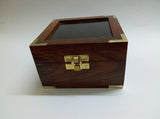 Kartique Hand Made Box in smooth Finish with Glass Lid Jewellery Box Vanity Jewellery