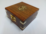 Kartique Handmade Wooden Box for Women Jewel Organizer Square Anchor Décor Jewellery Box Vanity Jewellery