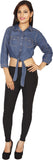 Kasturi Women's Solid Casual Denim Shirt