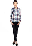 Bedazzle Women's Checkered Casual Shirt