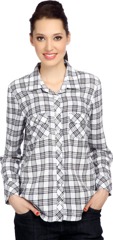 Bedazzle Women's Checkered Casual Shirt