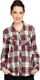 Bedazzle Women's Checkered Casual Shirt