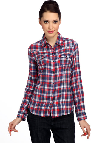 Bedazzle Women's Checkered Casual Shirt