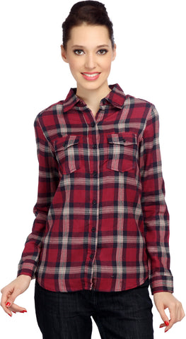 Bedazzle Women's Checkered Casual Shirt