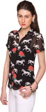 Bedazzle Women's Animal Print Casual Shirt