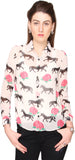 Bedazzle Women's Animal Print Casual Shirt