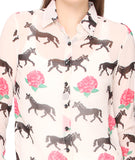 Bedazzle Women's Animal Print Casual Shirt