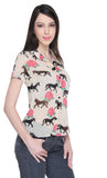 Bedazzle Women's Animal Print Casual Shirt