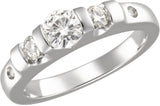 Kiara Jewellery Sterling Silver Cubic Zirconia Rhodium Ring