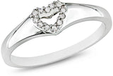 Kiara Jewellery Sterling Silver Cubic Zirconia Rhodium Ring