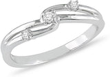 Kiara Jewellery Sterling Silver Cubic Zirconia Rhodium Ring