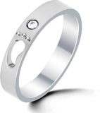 Kaizer Jewelry Stainless Steel Zircon Ring